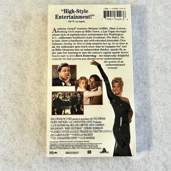 Born Yesterday New Sealed VHS 1993 Melanie Griffith, Don Johnson, John‎ Goodman - Picture 4 of 7